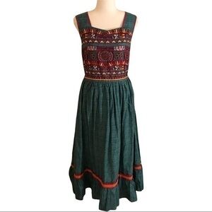 NWT Keer Qiaowa Boho Gypsy tribal  midi dress size Medium